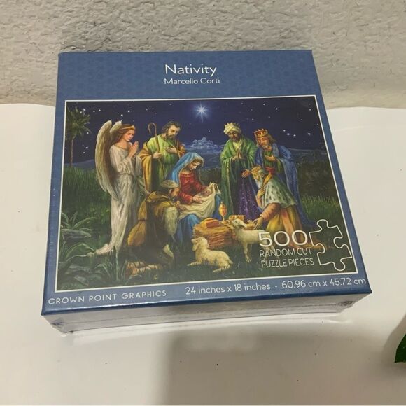 "Nativity"  Marcello Corti 500 pcs. puzzle Brand New  And Sealed Poster Included - Picture 2 of 4